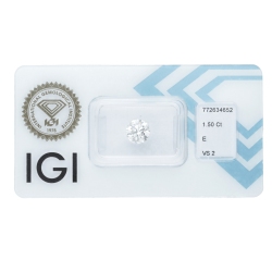 IGI Certified Diamond   CT 1,50  E VS 2