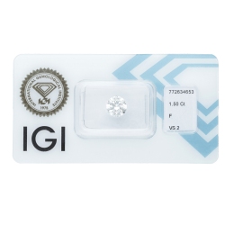 Diamant Certifié IGI  1.50 CT F VS2