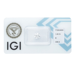 Diamante certificado IGI 1.00 CT D VVS2 