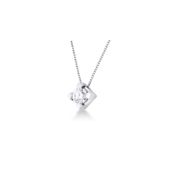 Diamond shaped four prong setting pendant 2