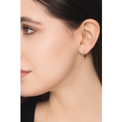 Einzelne Creole aus Weißgold 18k mit Diamanten  2