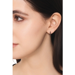 Einzelne Creole Damen Weißgold mit schwarzen Diamanten  2