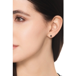 Clous d'oreille mono en or blanc 18 carats à 4 griffes avec diamant noir 0,22 ct 2