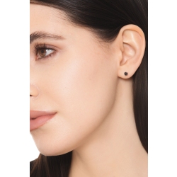 Boucle d'oreille diamant noir individuelle or blanc 750 2