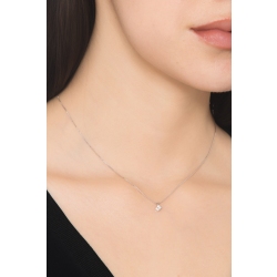 Pendentif solitaire diamant 0.10 ct or blanc 750 2