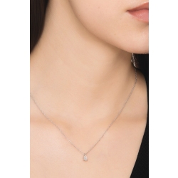 Collana con diamante taglio goccia 0.30ct GIA in oro bianco 18k 2