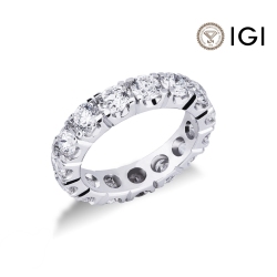 18k white gold eternity ring with IGI certified diamonds F VS
