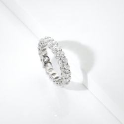 Eternity ring in white gold 18k with diamonds F VS