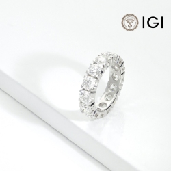 Bague Diamant Éternité Certifiée IGI 0.40 ct Or Blanc 750