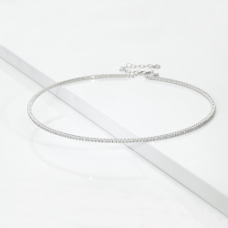 Collier Choker en Or Blanc 18k et Diamants Brillant