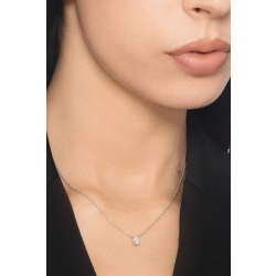 Collar Oro Blanco 18k con diamante oval GIA 0.30 ct 2