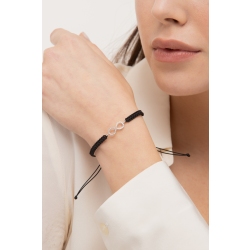 Bracelet cordon noir infini Or Blanc 18k diamants 2