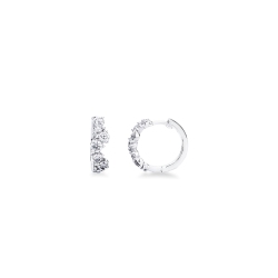 Boucles d’oreilles créoles en or blanc 750 avec diamants