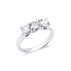 Trilogy Ring 18k White Gold with Diamonds 1,20 ct