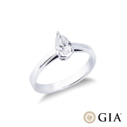Antragsring mit Diamant Tropfenschliff 0,30 kt GIA 750er Weißgold