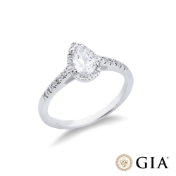 Solitario diamante central 0,5 ct GIA oro blanco 18k y diamantes 