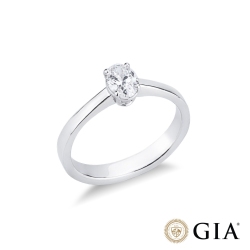Oval solitaire ring with 0.50ct GIA diamond