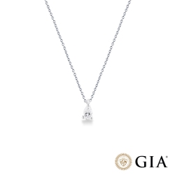 Collier or blanc 18k pendentif diamant poire GIA 0.30 ct