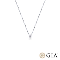 Necklace with diamond oval cut 0.30ct GIA in white gold 18k