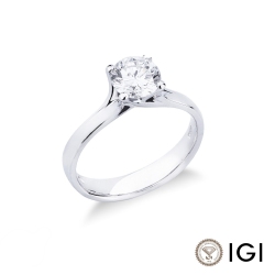 18K Weißgold 1 Karat Diamant Verlobungsring 