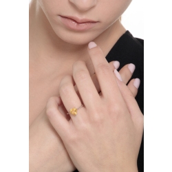 Anillo romántico en oro blanco 18k con un citrino  2