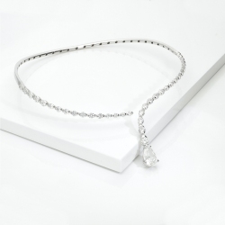 GIROCOLLO CHOKER CON GOCCIA CT3.00 F/VS E BRILL G/VS, PREZZO SU RICHIESTA