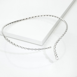 Collier ras de cou en Or Blanc 750 et diamants
