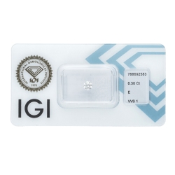 IGI Certified Diamond   CT 0,30  E  VVS 1