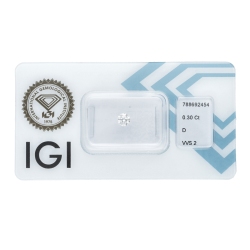 Diamante Certificato IGI   CT 0,30  D  VVS 2