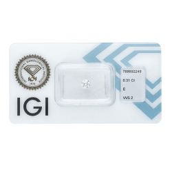 Diamante Certificato IGI   CT 0,31  E  VVS 2