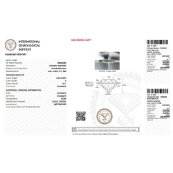 Diamante Certificato IGI   CT 0,33  E  VS 1 2