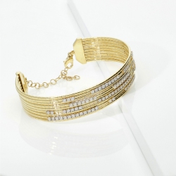 BRACCIALE SEMIRIGIDO MULTIFILO CON BRILLANTI