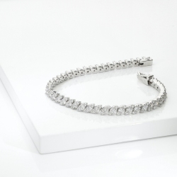 Pulsera de diamantes y oro blanco 750 