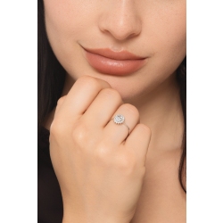 Ring Aquamarin Weißgold Halo mit Diamanten 2