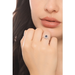 Saphir Ring Weißgold Lady D mit Diamanten 2