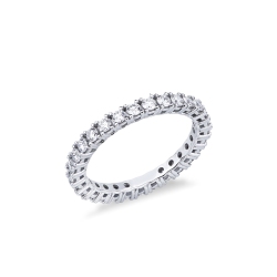 Anello eternity in oro bianco 750 con diamanti