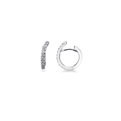 Hoop design diamond earrings in white gold 750