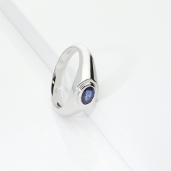 Herrenring Saphir Ring Weißgold 18 Karat 2