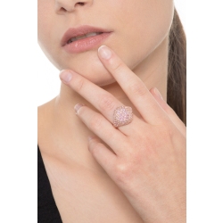 Rosé gold 18k ring with pink sapphires pavé 2