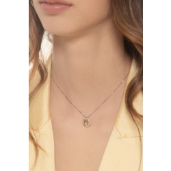 Necklace in white gold 18k with citrine pendant and diamonds 2