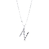 Letter N pendant with diamonds in 18k white gold