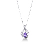 White gold 18k pendant with diamonds and amethyst