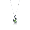 White gold 18k pendant with diamonds and peridot