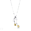 Branches pendant in 18k white gold with citrine and diamonds