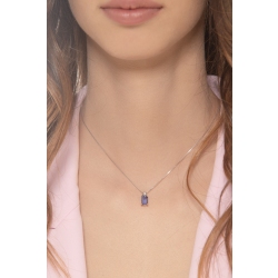 18k white gold pendant with tanzanite and diamonds  2