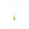 18k white gold necklace with diamond and pear cut citrine
