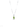18k white gold necklace with diamond and pear cut peridot pendant