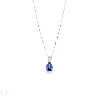 Necklace in white gold 18k with blue sapphire pear cut and diamond