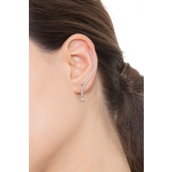 White gold 18k long drop earrings with diamonds 2