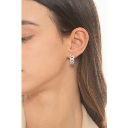 Hoop earrings in white gold 18k with diamonds of about 15 mm 2